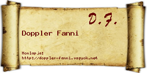 Doppler Fanni névjegykártya